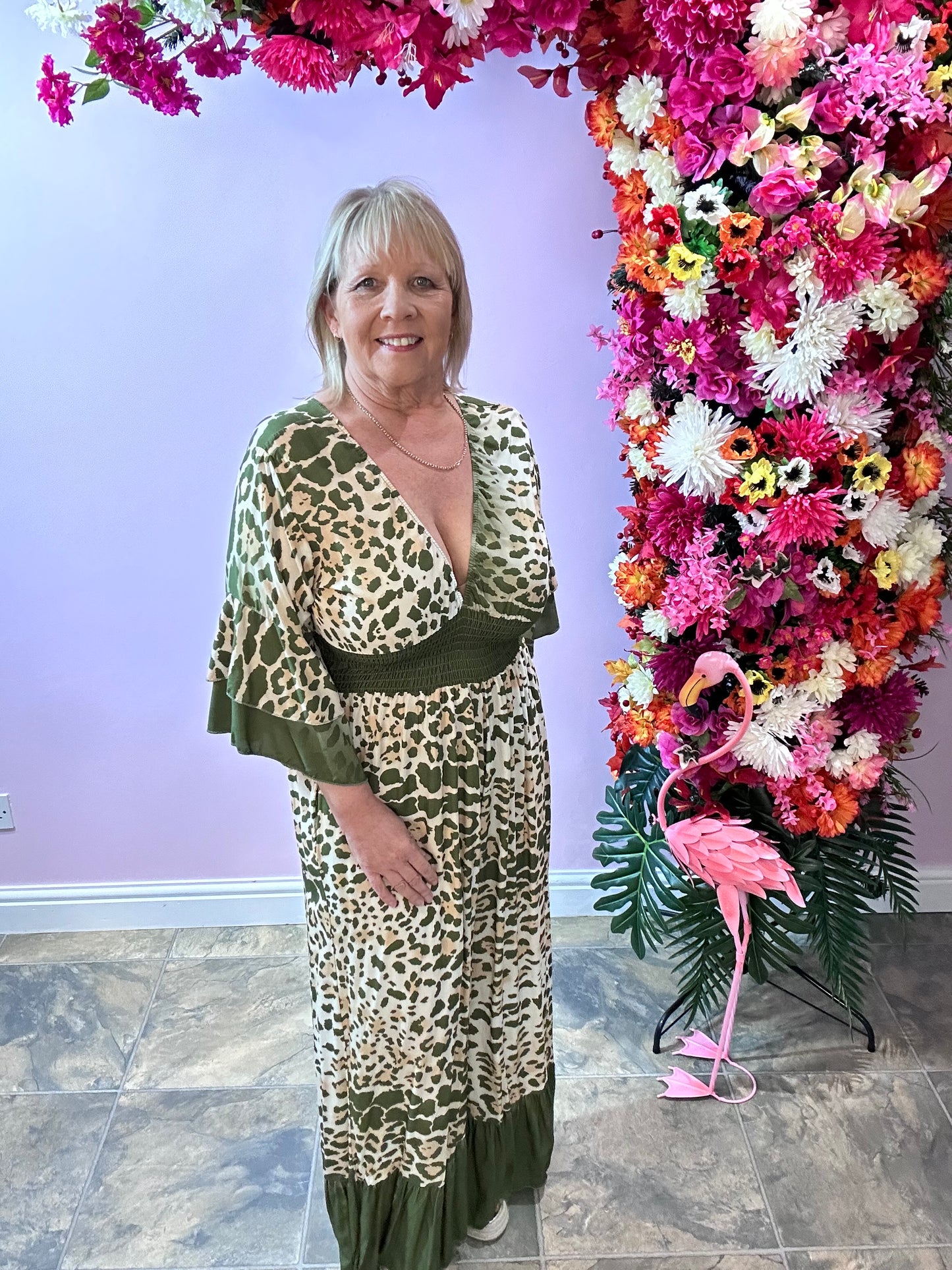 Jumpsuit khaki Leopard