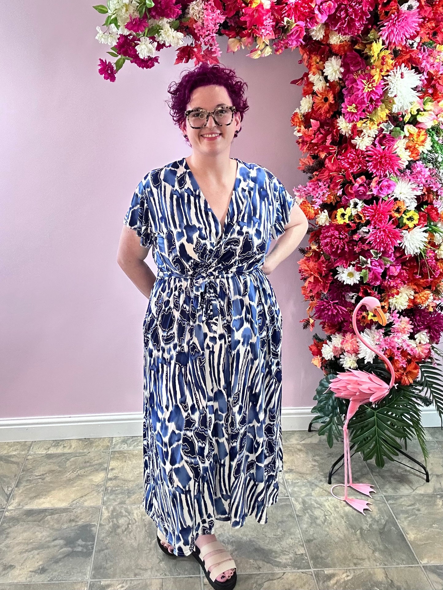 Blue leopard dress
