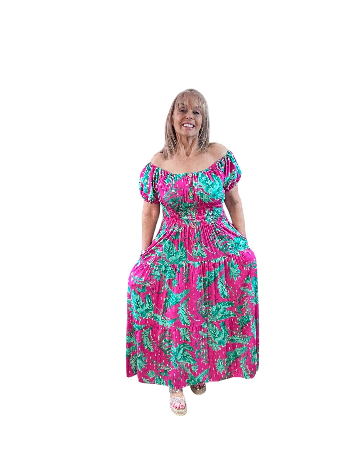 Flamingo Magic maxi dress