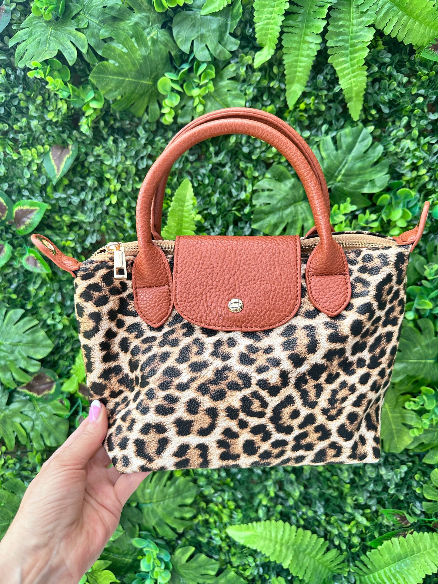 Tan Leopard Bag