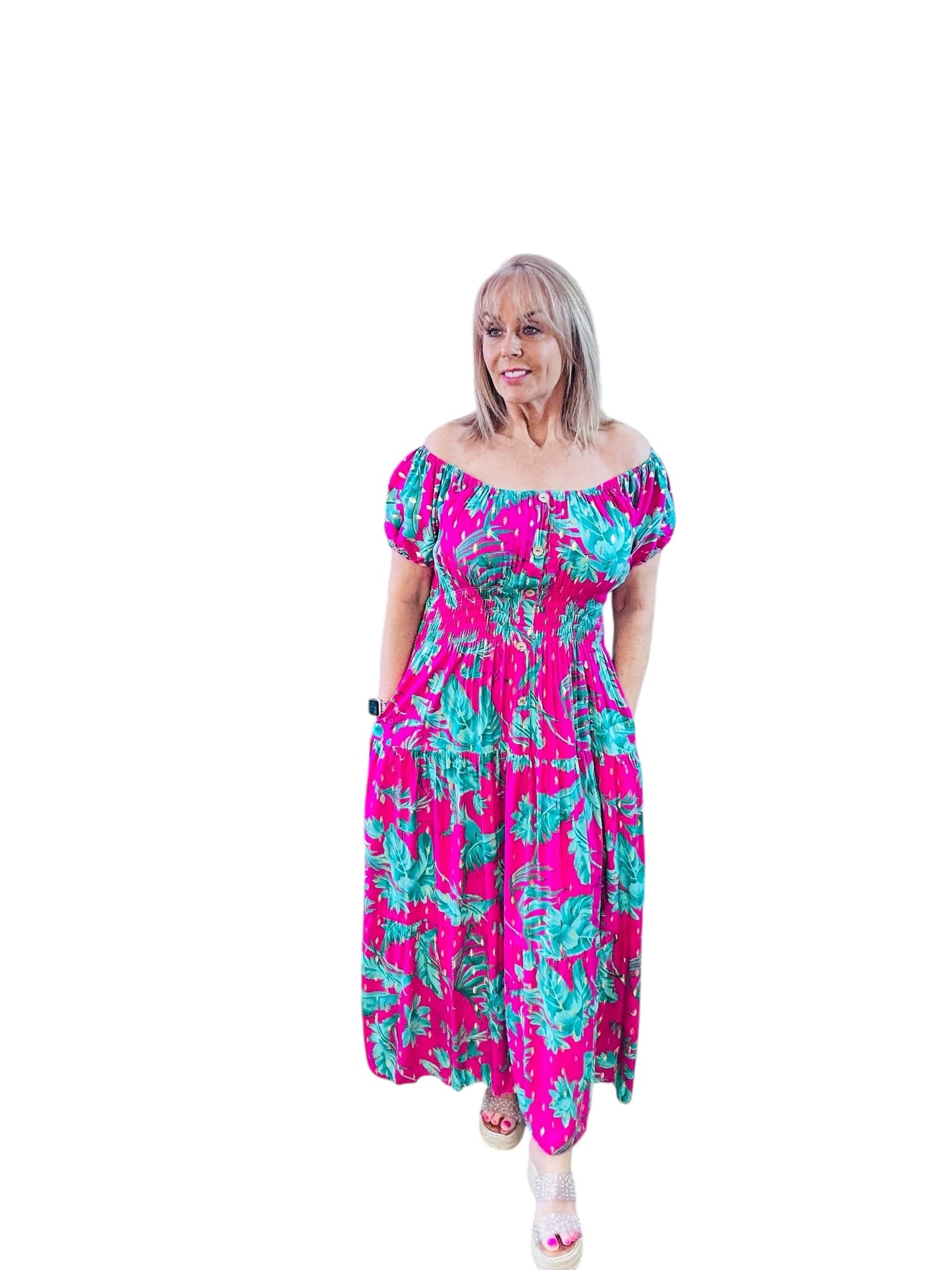 Flamingo Magic maxi dress