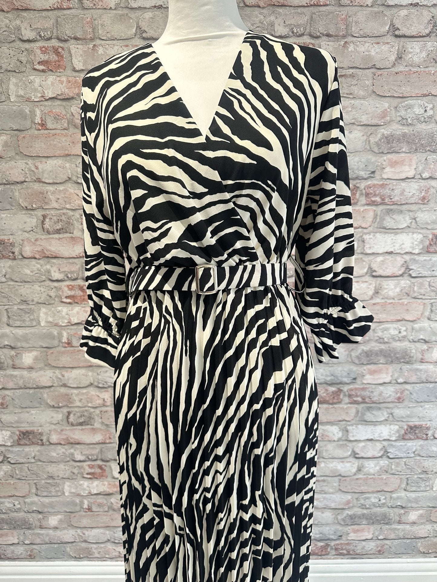 Zebra pleated dress