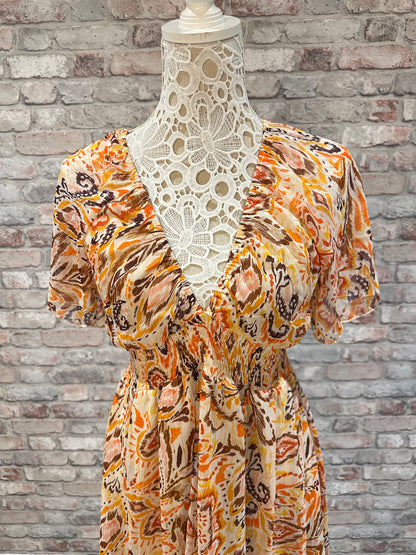 Orange burst dress