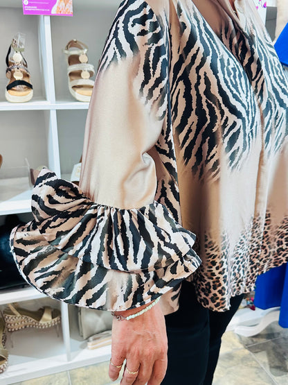 Animal Frill Blouse