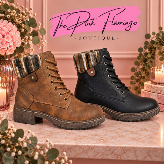 Stripey ankle boot