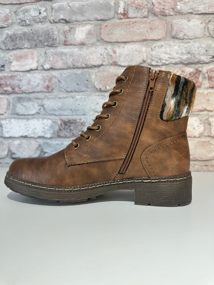 Stripey ankle boot