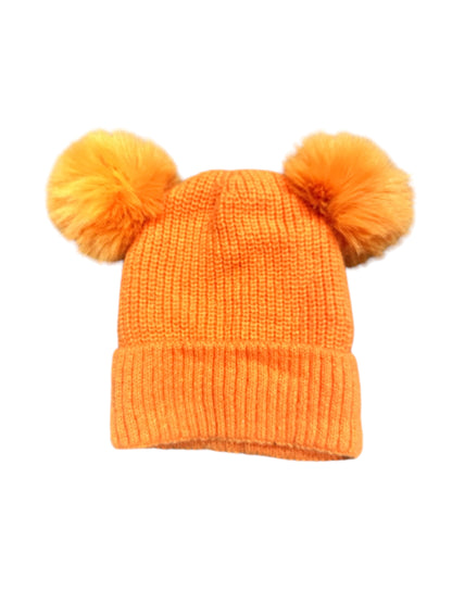 2 PomPom Ribbed Hat