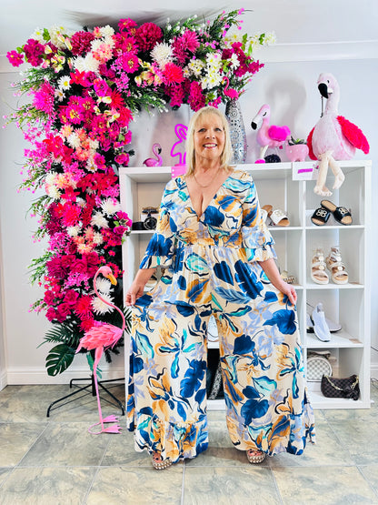 Tropical Blue Jumpsuit