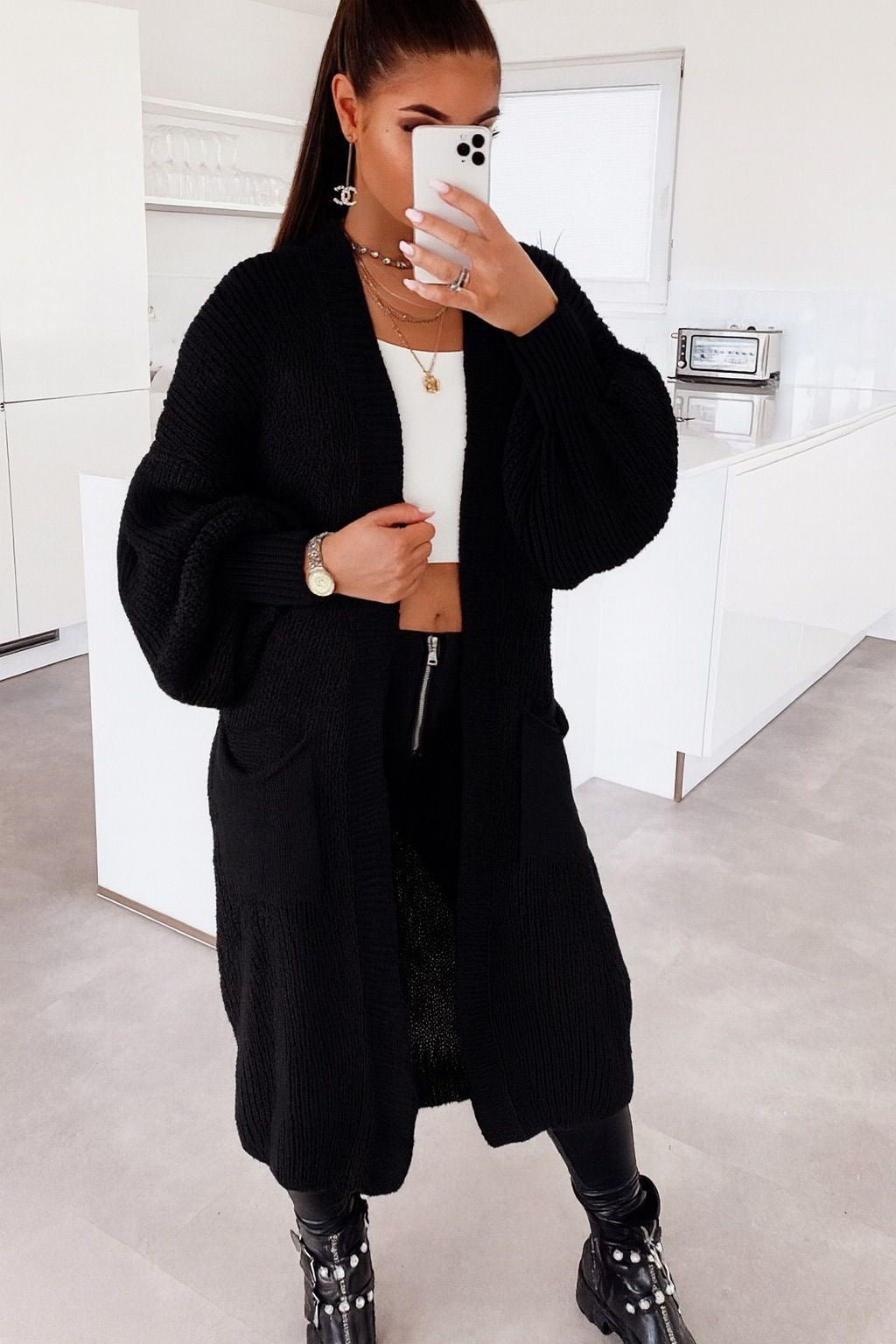 Bella Balloon sleeve cardigan