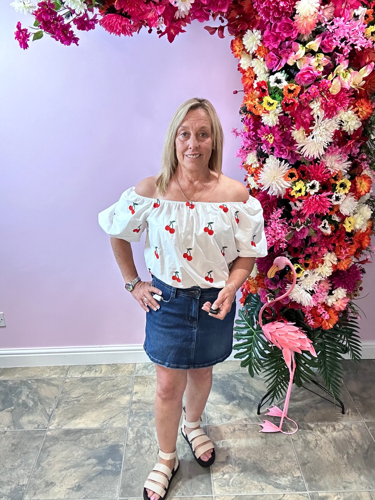 Cherry Bardot Top