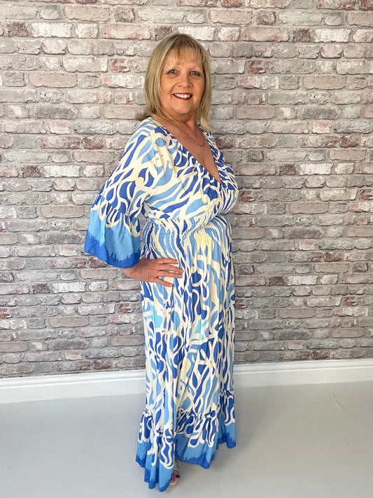 Blue swirl magic dress