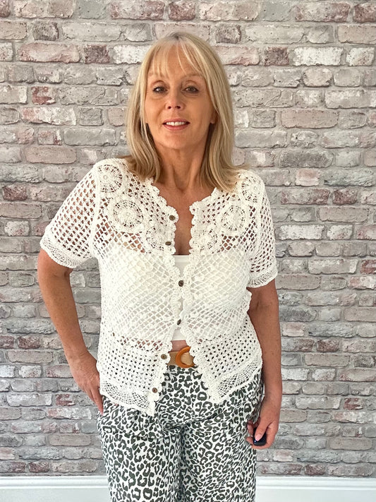 White crochet top