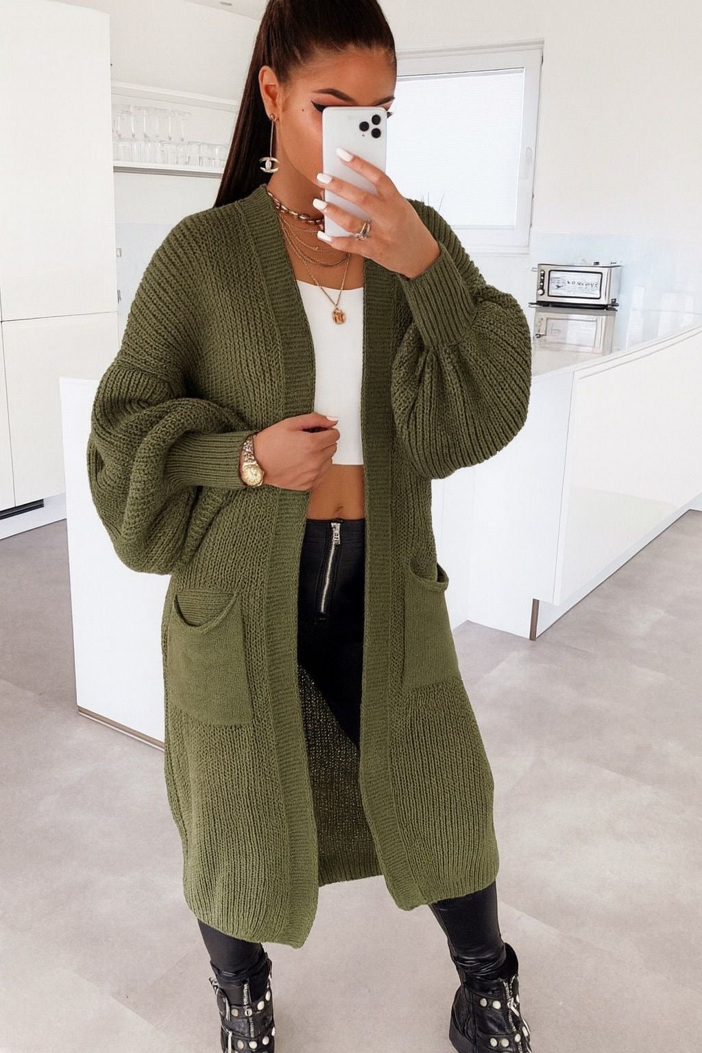 Bella Balloon sleeve cardigan