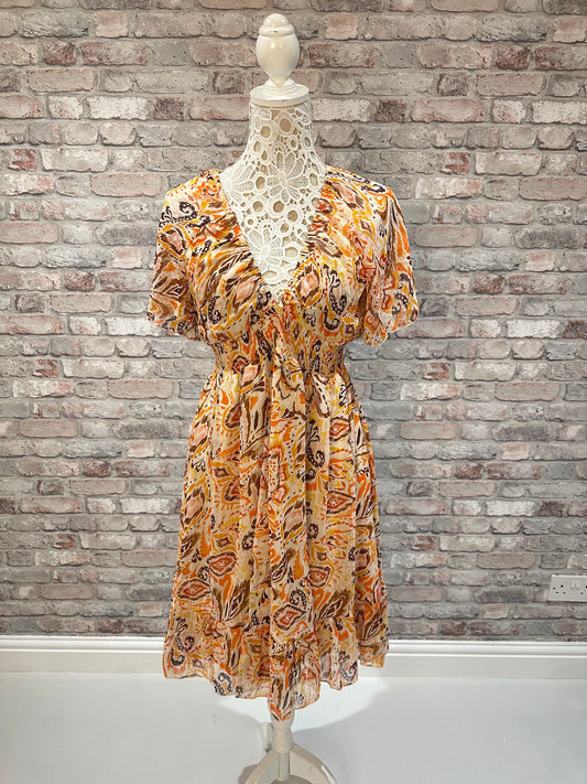 Orange burst dress