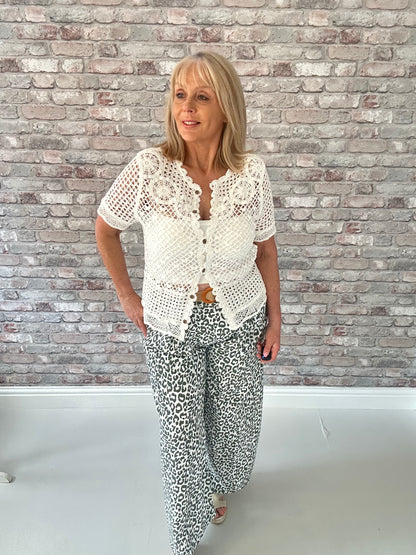 Olive leopard trousers