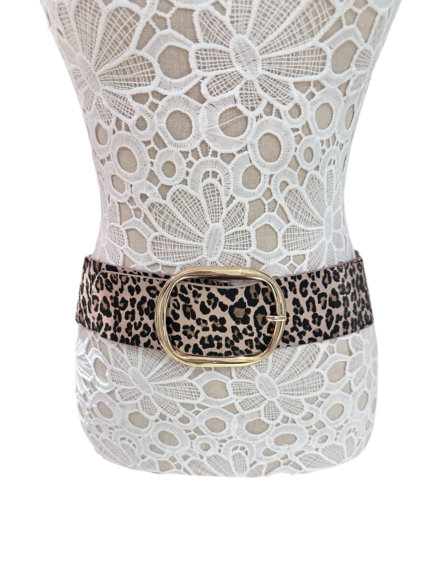 Leopard Belt Beige