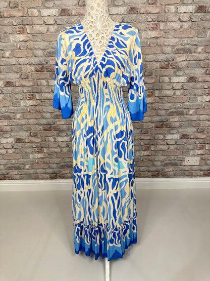Blue swirl magic dress