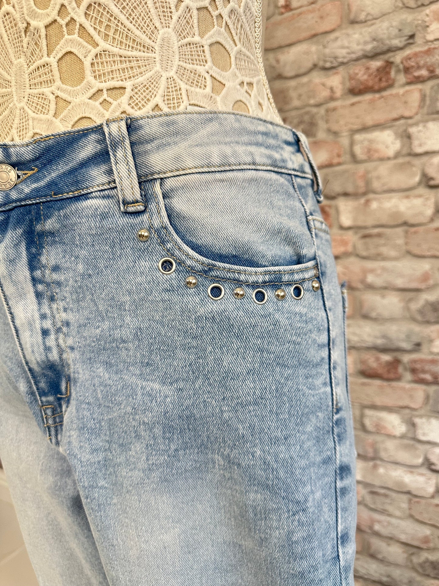 Studded mom jeans