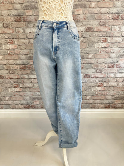 Studded mom jeans