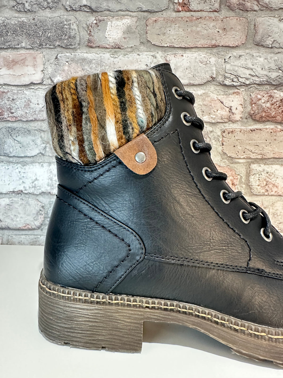 Stripey ankle boot