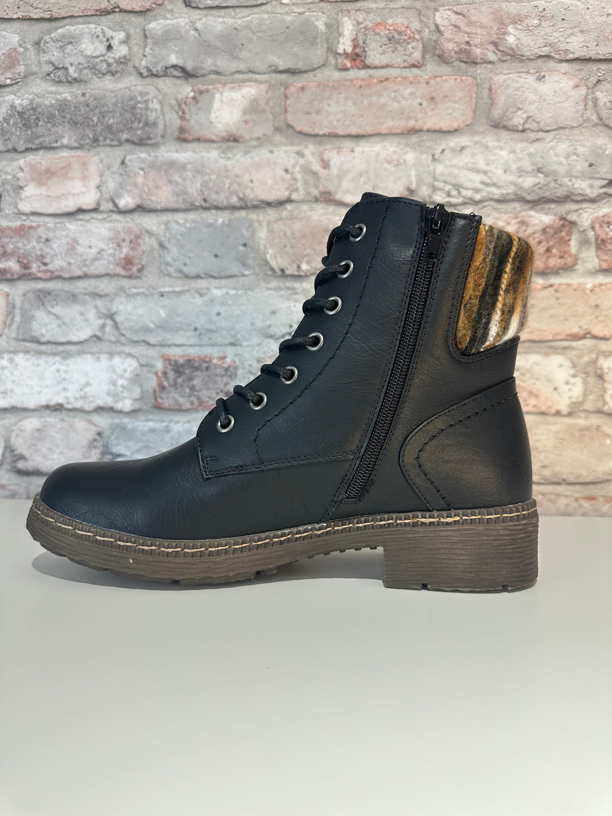 Stripey ankle boot