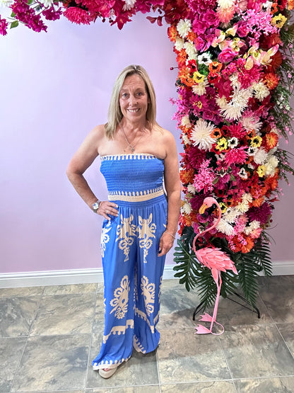 Paisley Jumpsuit Sky Blue