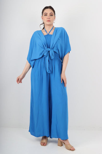 Kerry Jumpsuit & Shrug Blue