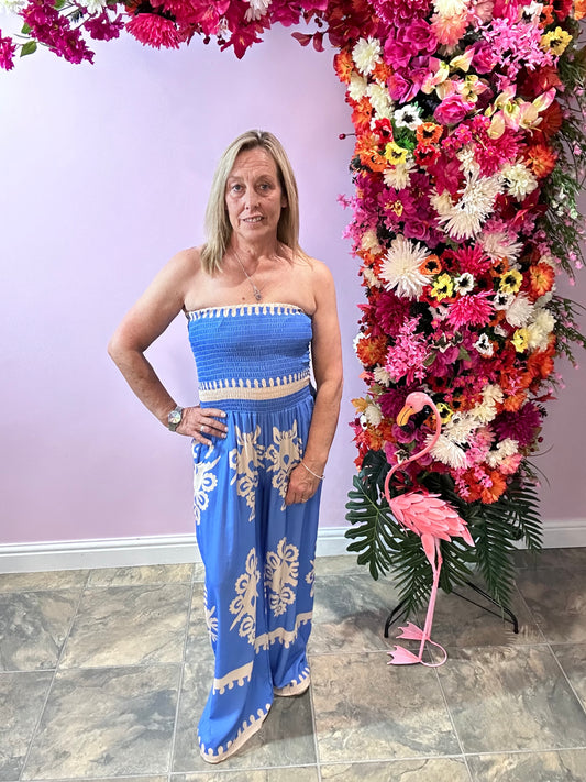 Paisley Jumpsuit Sky Blue