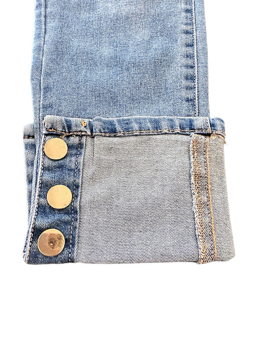 High Waist Button Detail Jeans