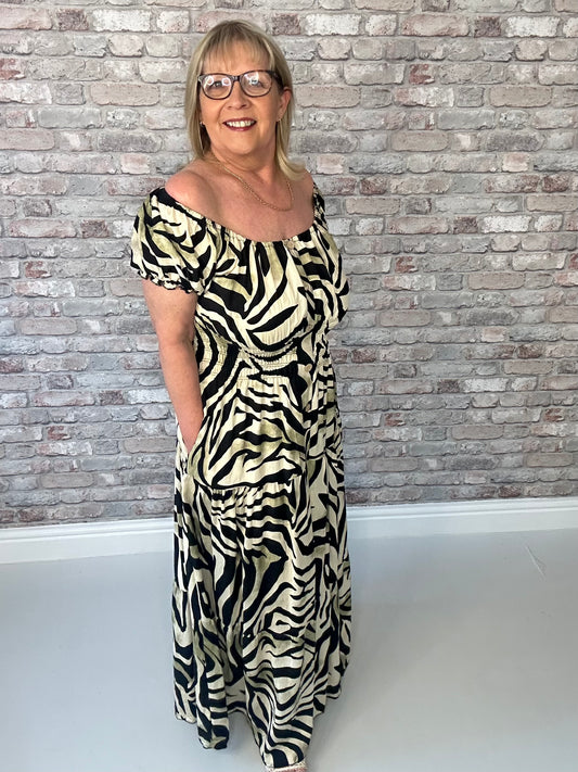 Zebra magic maxi dress