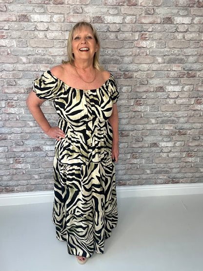 Zebra magic maxi dress