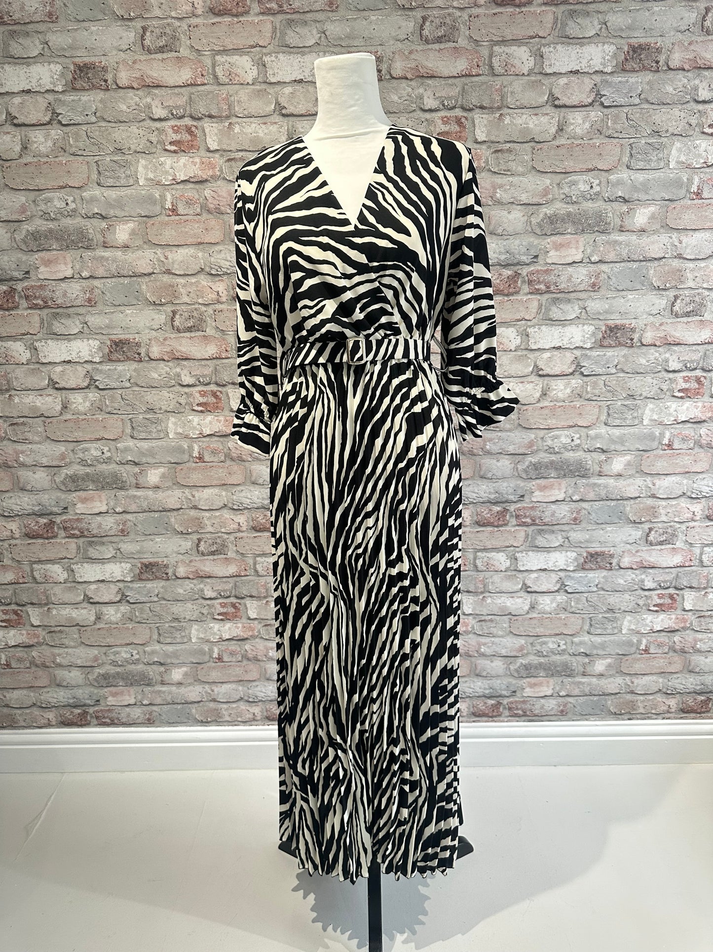 Zebra pleated dress
