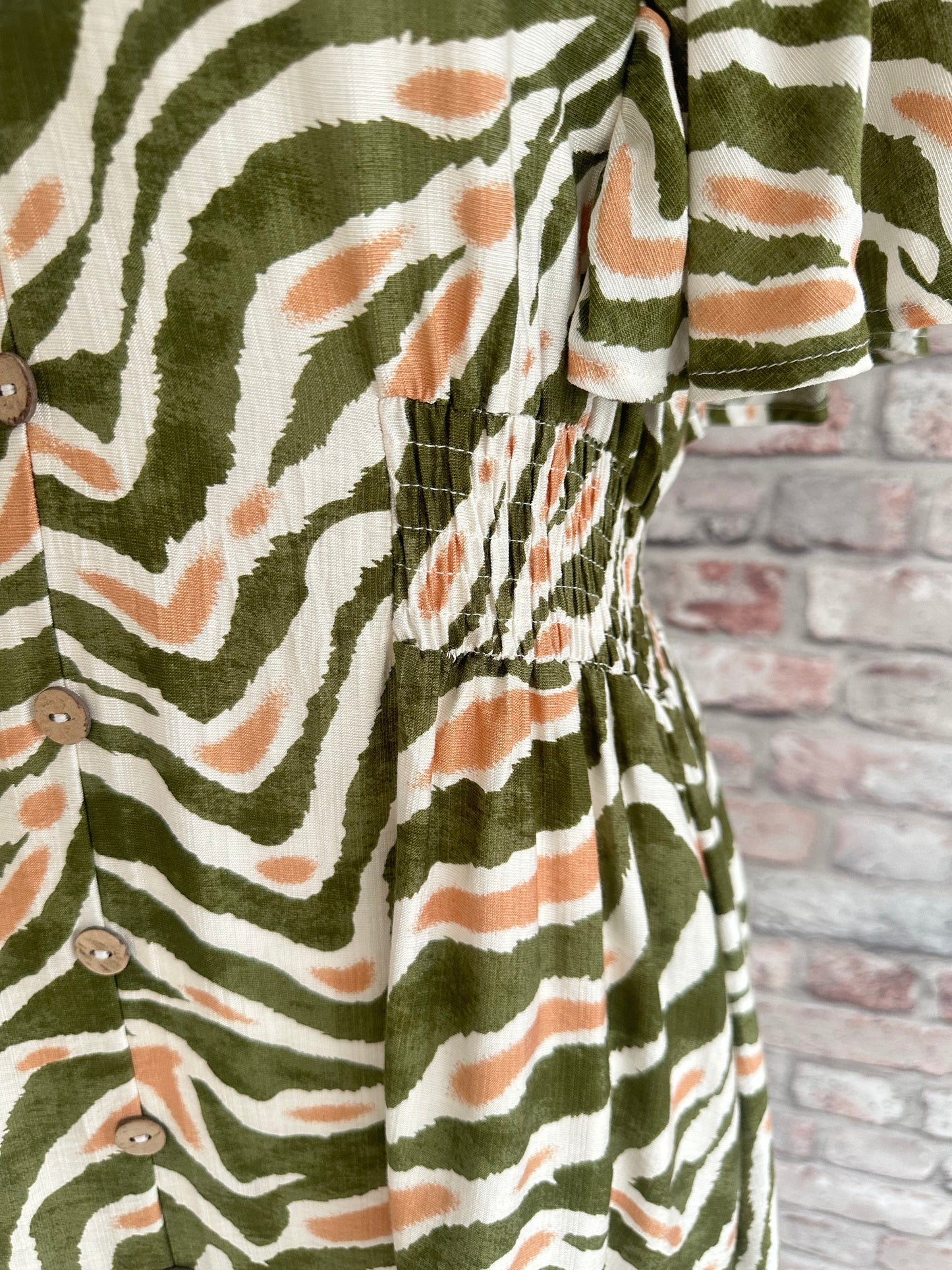 Green Zebra midi dress
