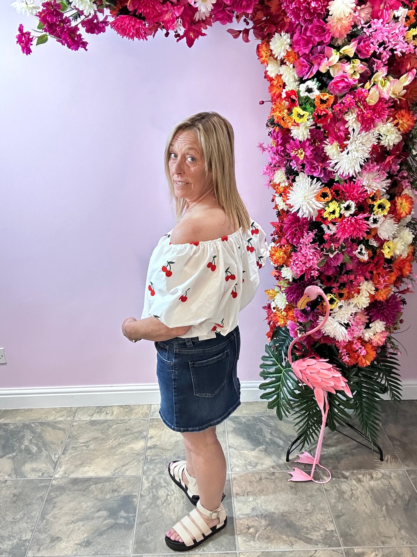 Cherry Bardot Top