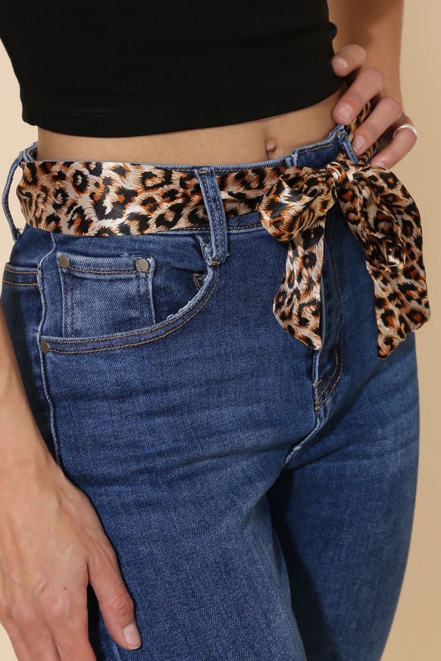 Leopard Belt jeans