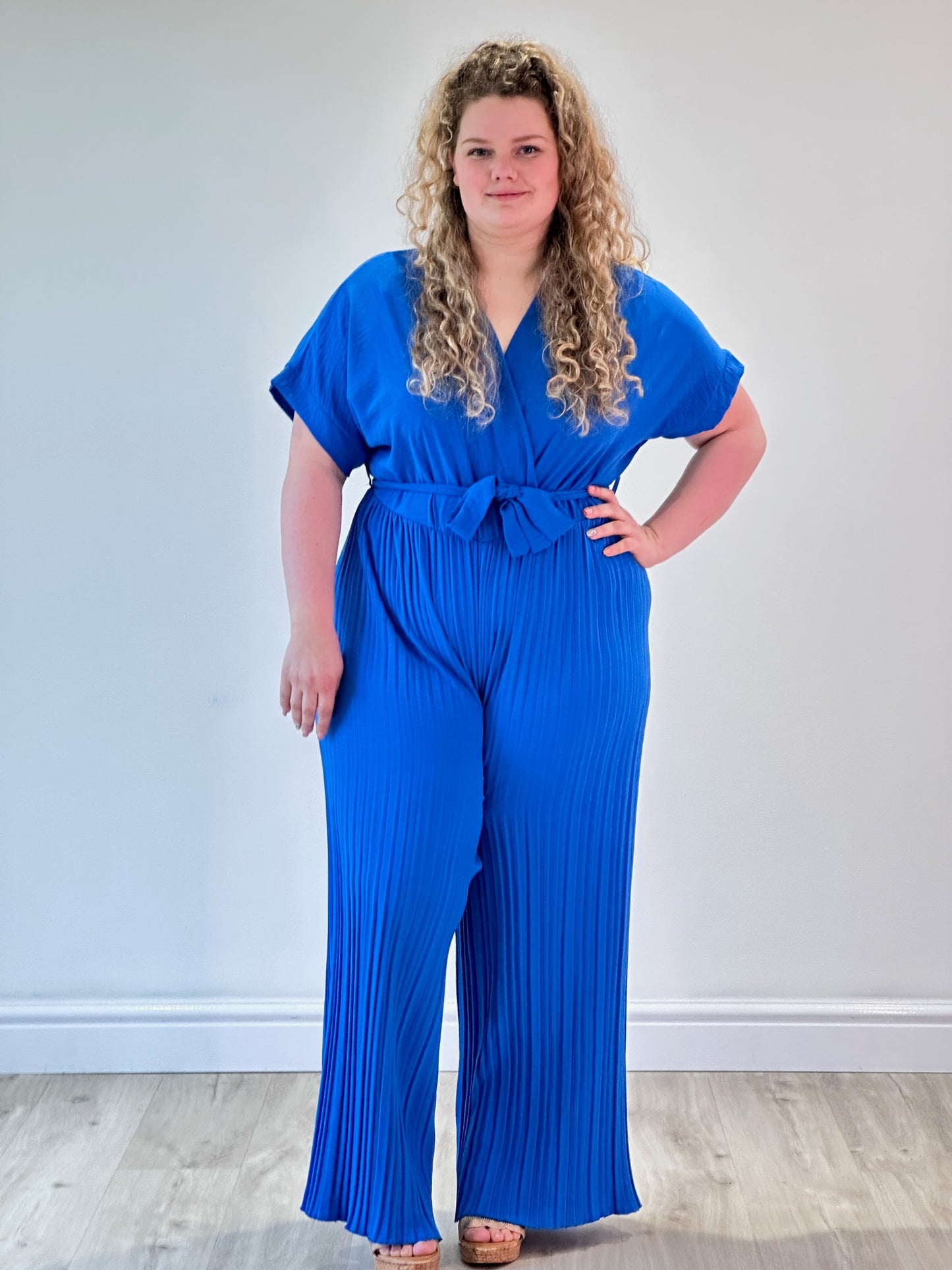 Royal Blue Pleated Jump suit