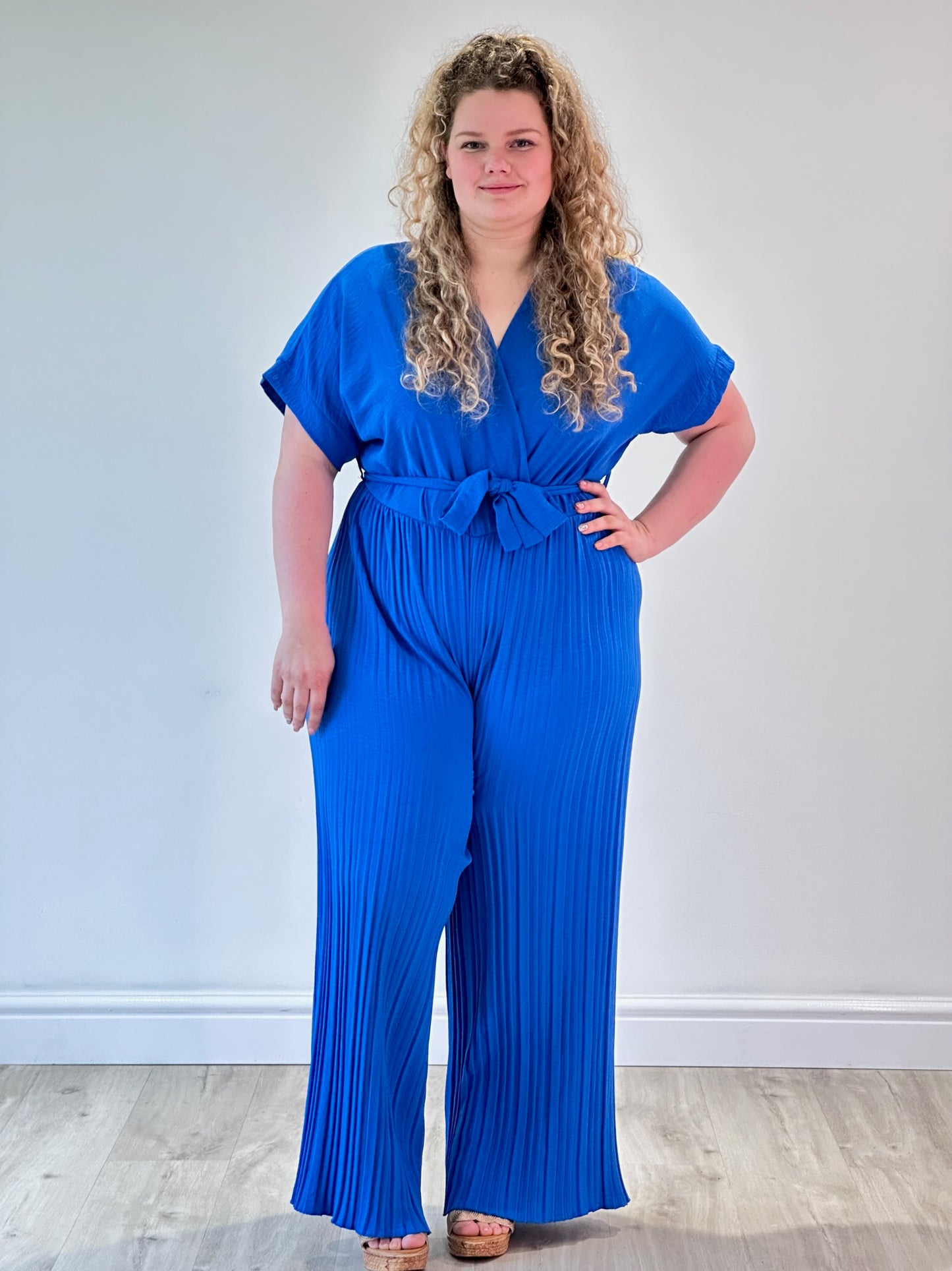 Royal Blue Pleated Jump suit