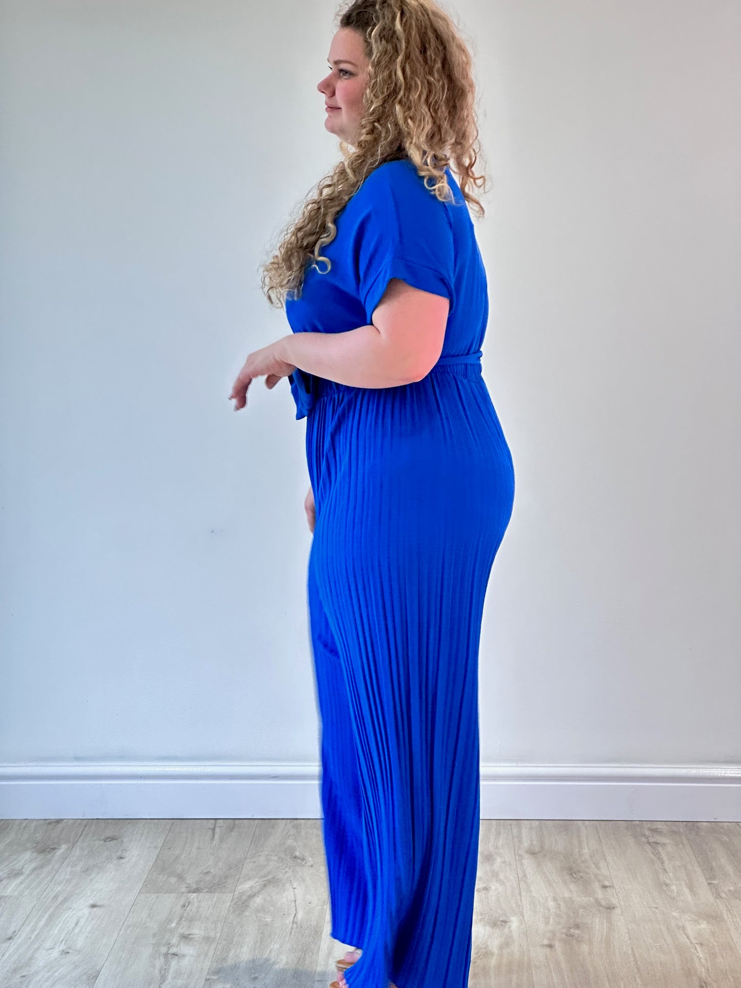 Royal Blue Pleated Jump suit