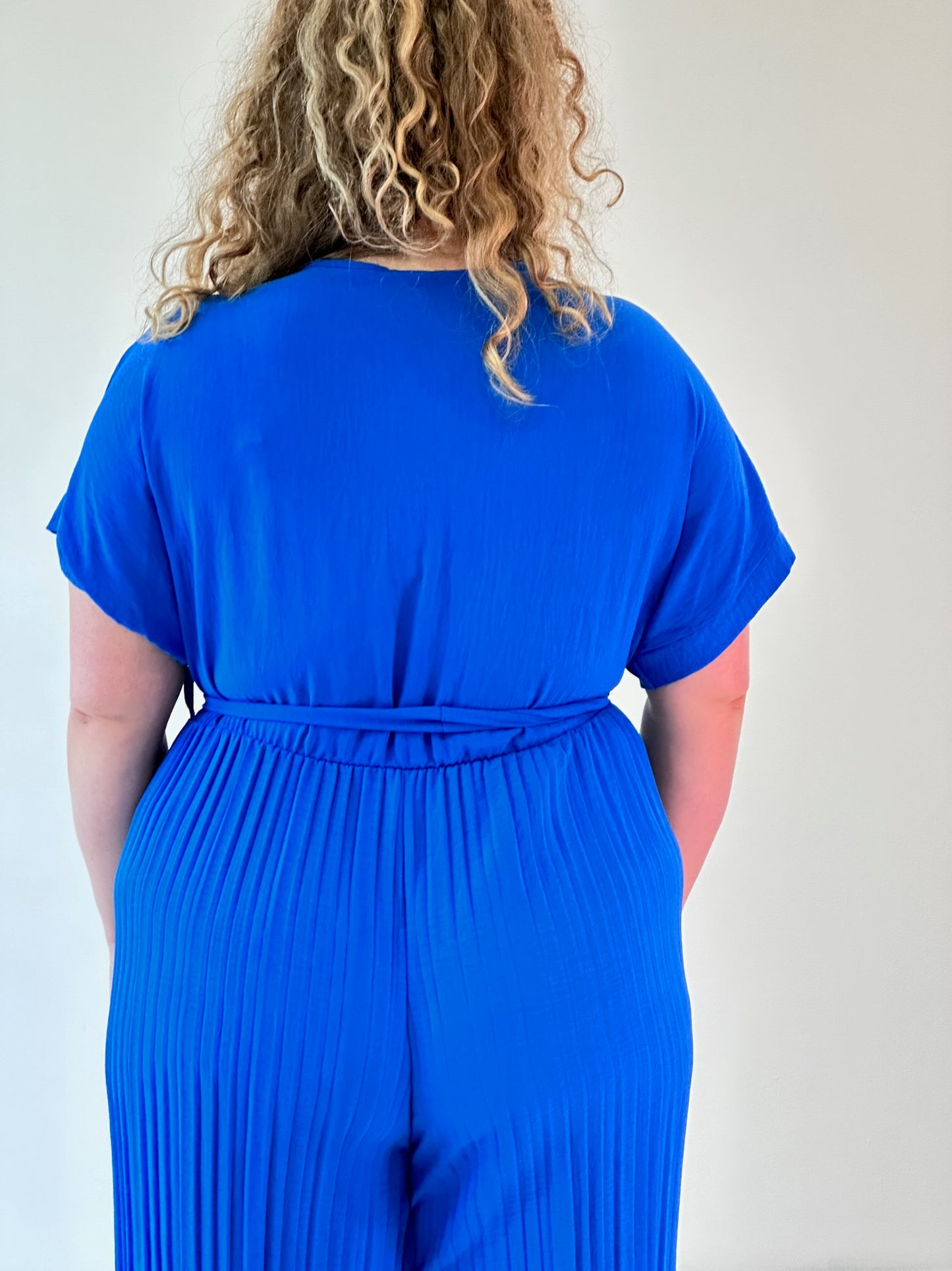 Royal Blue Pleated Jump suit